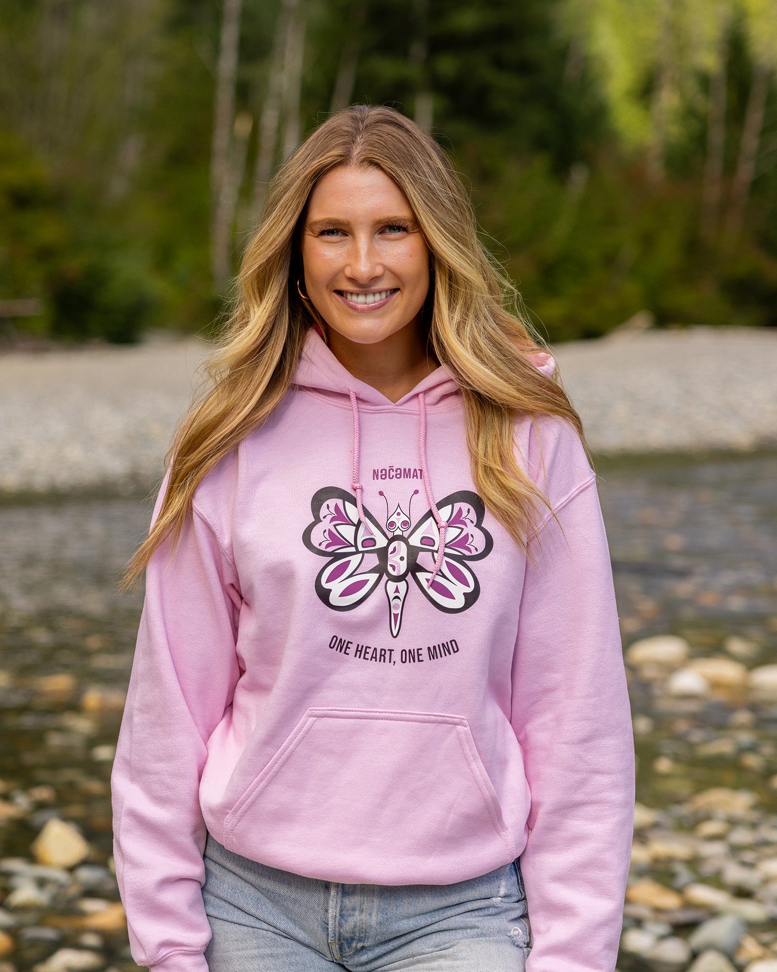 One Heart, One Mind - Adult Pink Hoodie