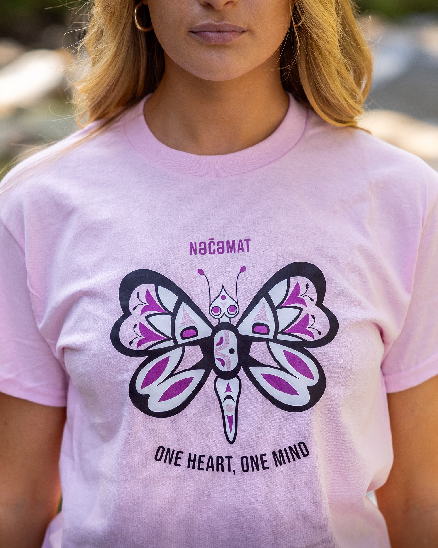 One Heart, One Mind - Adult Pink T-shirt
