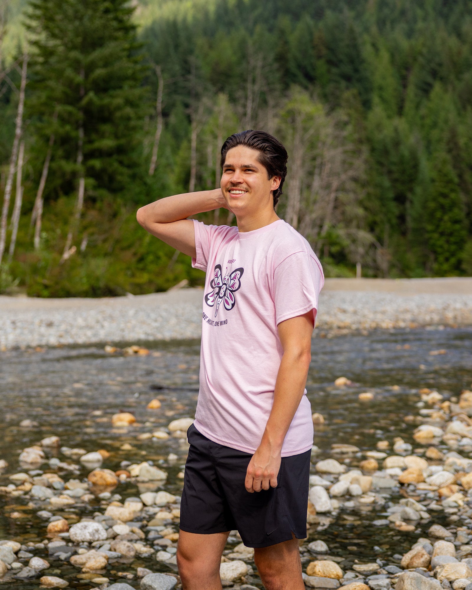 One Heart, One Mind - Adult Pink T-shirt