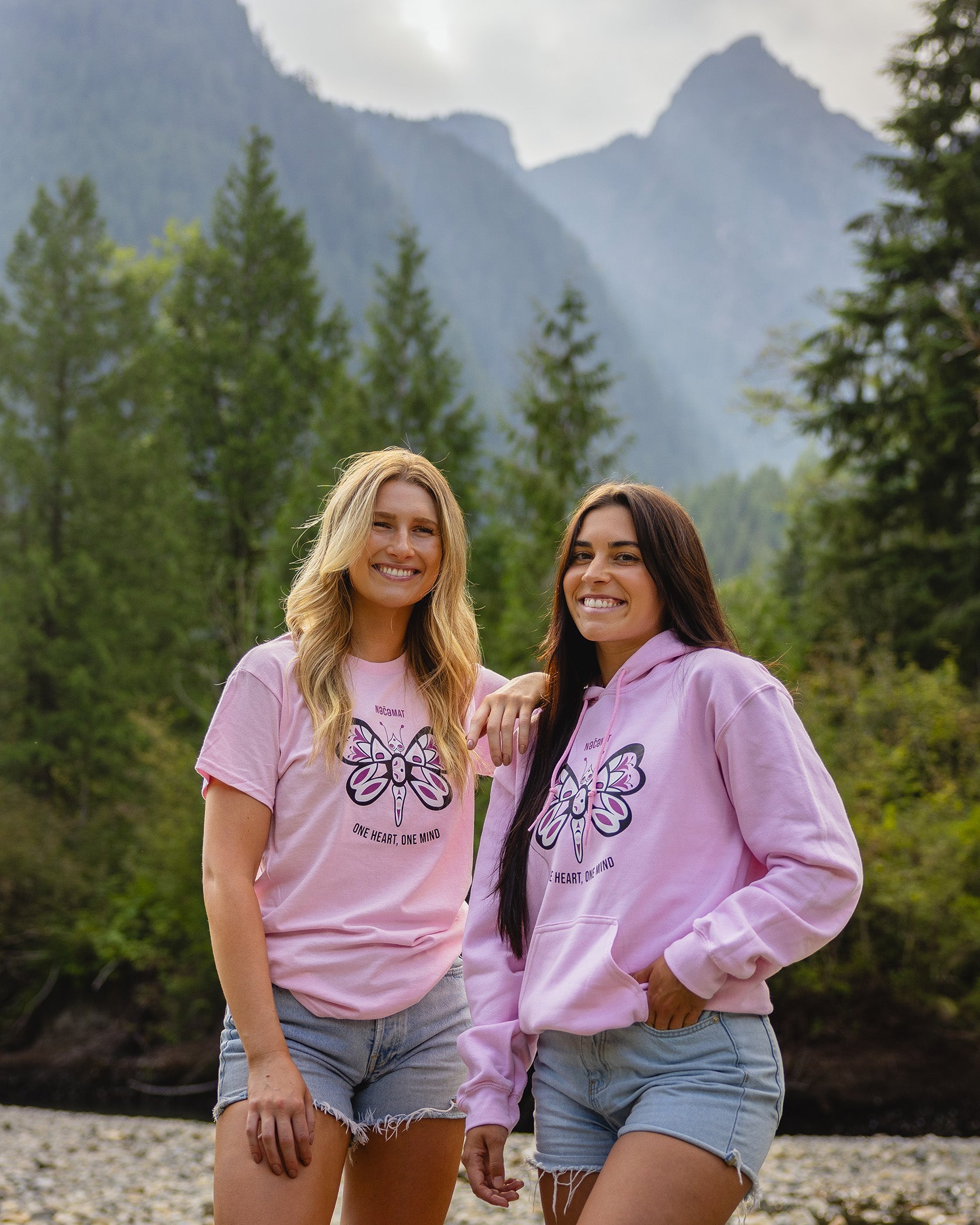One Heart, One Mind - Adult Pink Hoodie