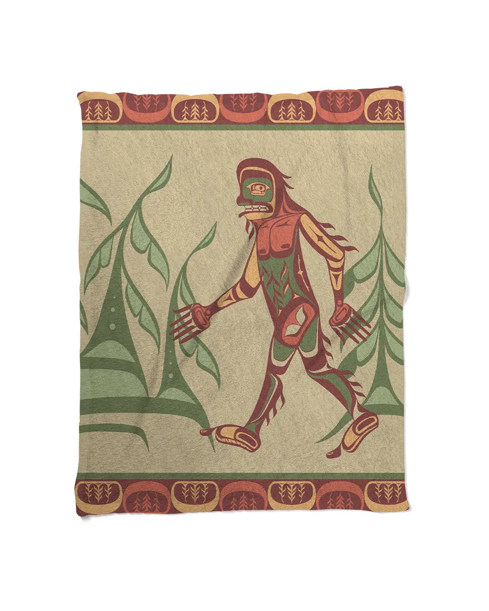 Forest Legends Fleece Blanket - Cedar Trees & Sasquatch | 72