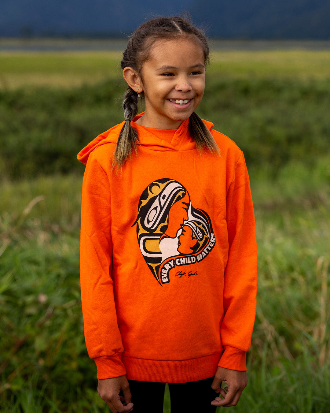 Mother-Caretaker and Child - Youth Orange Hoodie