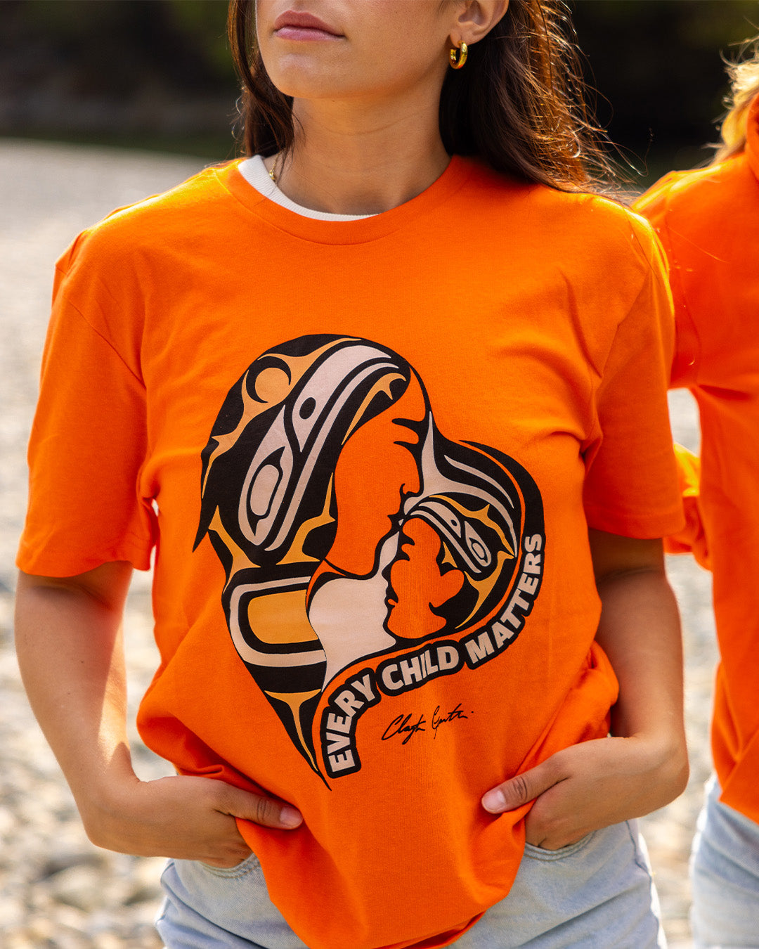 Mother-Caretaker and Child - Adult Orange T-Shirt