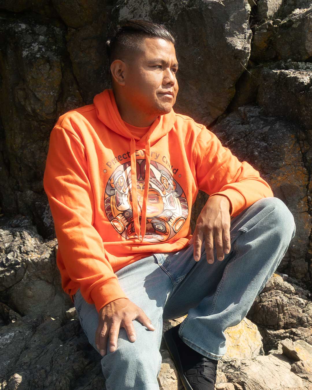 Protect Every Child - Adult Orange Hoodie English