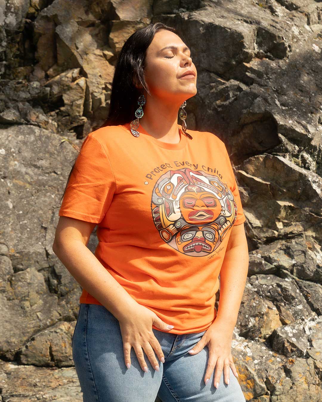 Protect Every Child - Adult Orange T-Shirt  English