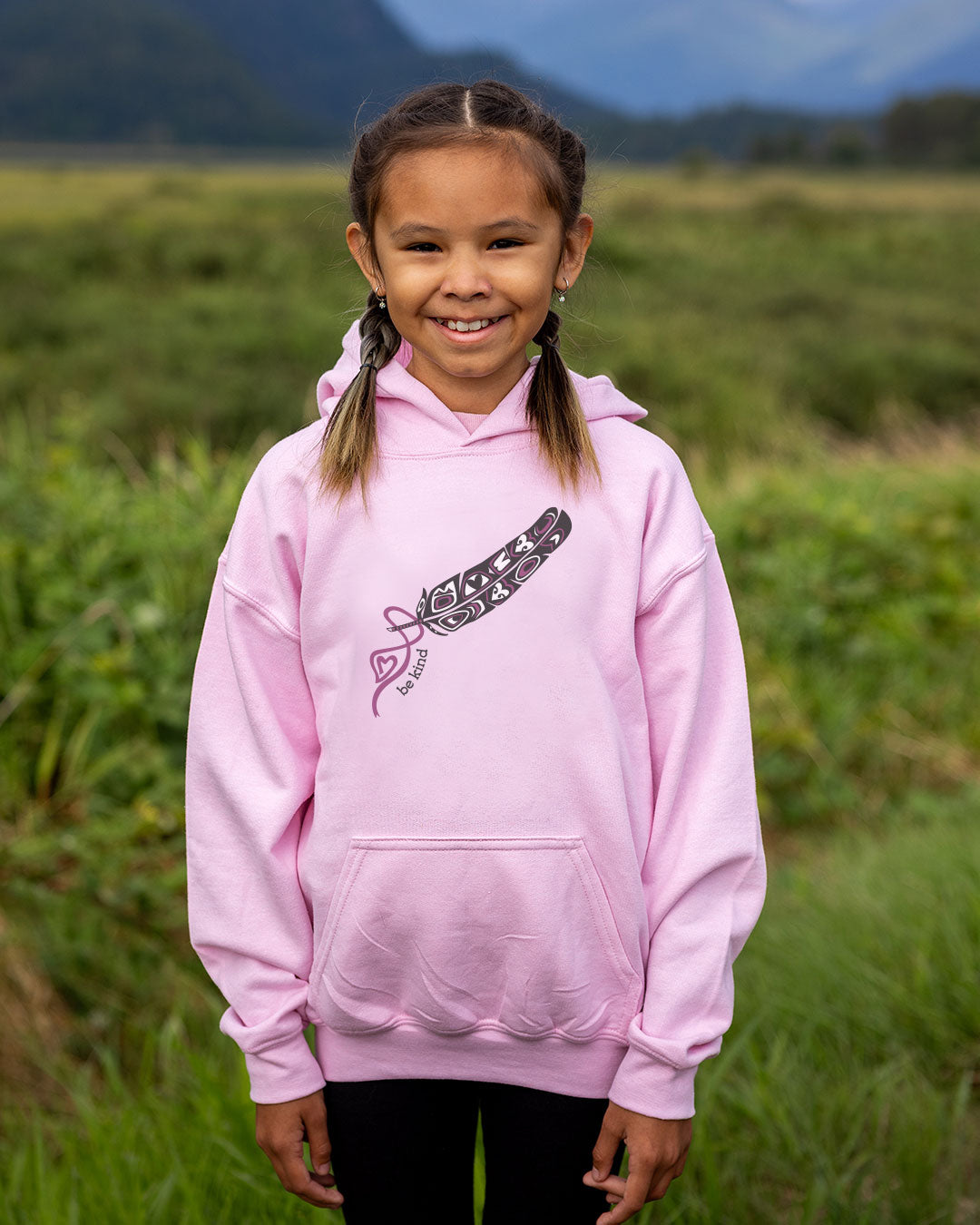 Sacred Feather Youth Pink Hoodie