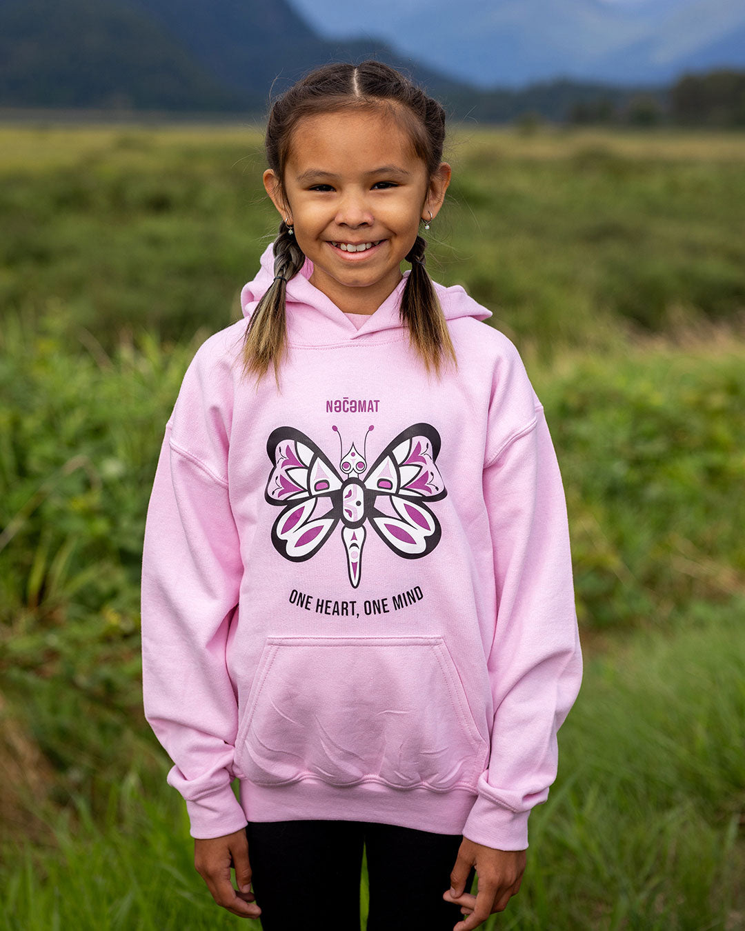 One Heart, One Mind - Youth Pink Hoodie