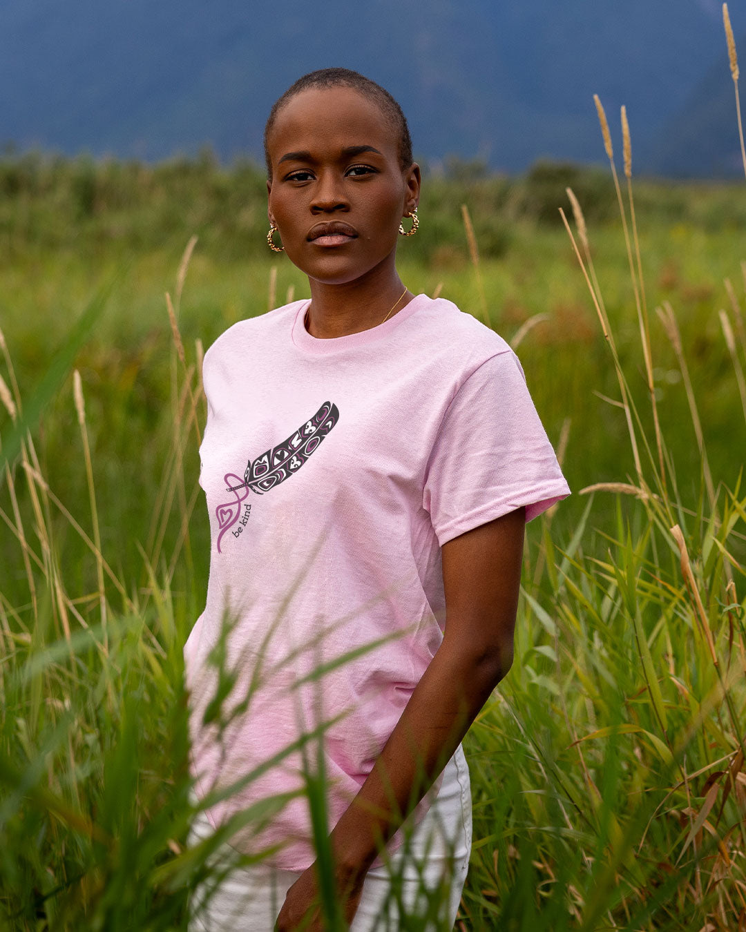 Sacred Feather - Adult Pink T-Shirt