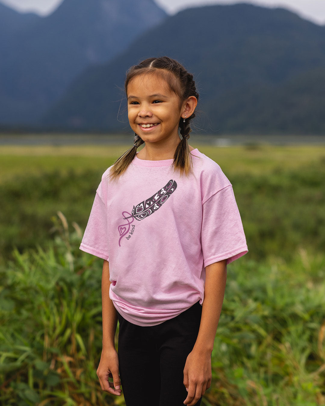 Sacred Feather - Youth Pink T-Shirt