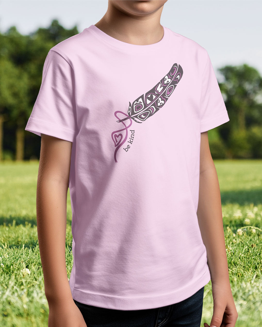 Sacred Feather - Youth Pink T-Shirt