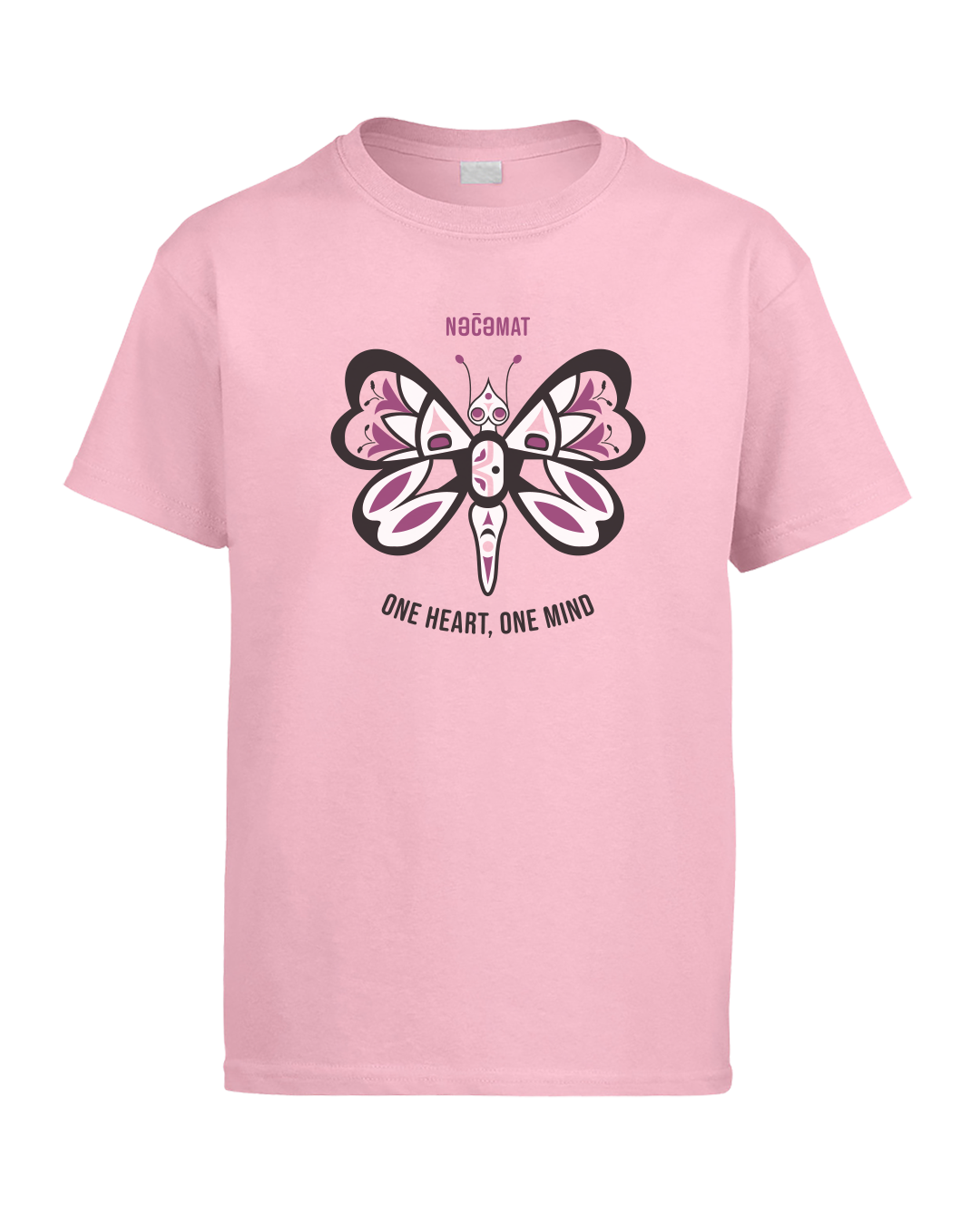 One Heart, One Mind - Adult Pink T-shirt